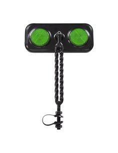 Mirror Rectangle Double Square Twisted Black/Green Reflectors