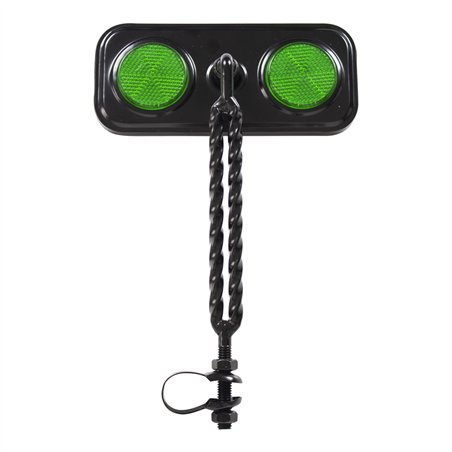 Mirror Rectangle Double Square Twisted Black/Green Reflectors