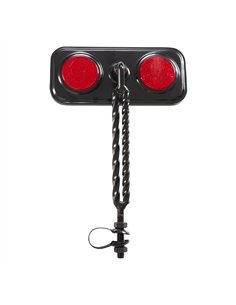 Mirror Rectangle Double Square Twisted Black/Red Reflectors