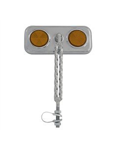 Mirror Rectangle Double Square Twisted Chrome/Amber Reflectors