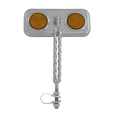 Mirror Rectangle Double Square Twisted Chrome/Amber Reflectors