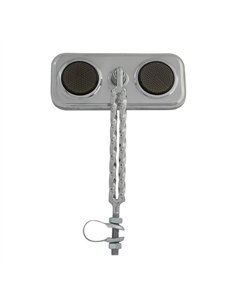 Mirror Rectangle Double Square Twisted Chrome/Black Reflectors