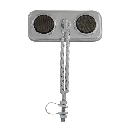 Mirror Rectangle Double Square Twisted Chrome/Black Reflectors