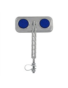 Mirror Rectangle Double Square Twisted Chrome/Blue Reflectors
