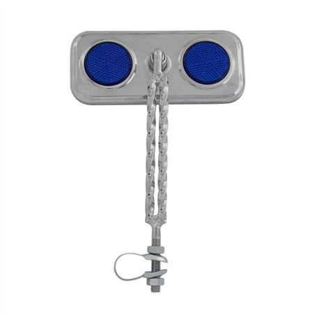 Mirror Rectangle Double Square Twisted Chrome/Blue Reflectors