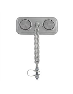 Mirror Rectangle Double Square Twisted Chrome/Clear Reflectors