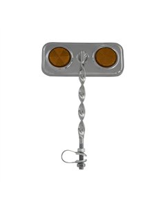 Mirror Rectangle Flat Twisted Chrome/Amber Reflectors