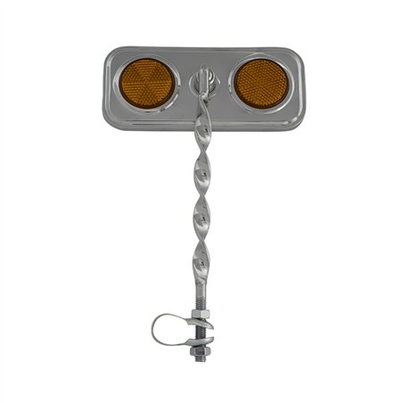 Mirror Rectangle Flat Twisted Chrome/Amber Reflectors