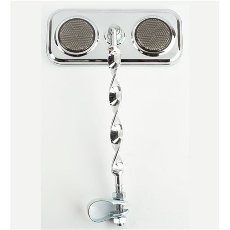 Mirror Rectangle Flat Twisted Chrome/Black Reflectors