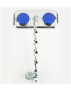 Mirror Rectangle Flat Twisted Chrome/Blue Reflectors