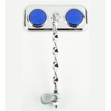 Mirror Rectangle Flat Twisted Chrome/Blue Reflectors
