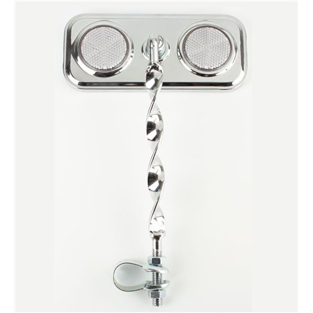 Mirror Rectangle Flat Twisted Chrome/Clear Reflectors