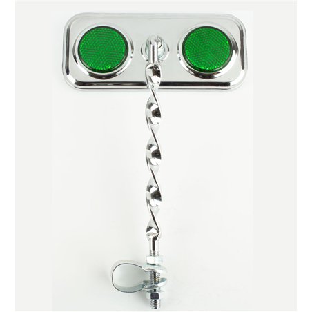 Mirror Rectangle Flat Twisted Chrome/Green Reflectors