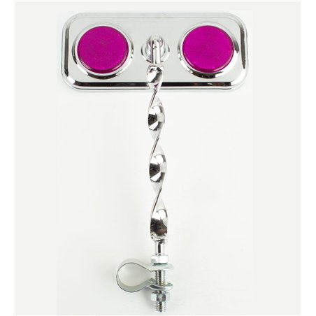 Mirror Rectangle Flat Twisted Chrome/Purple Reflectors