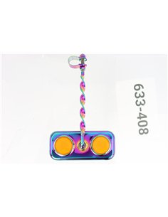 Mirror Rectangle Flat Twisted Neo Chrome/Amber Reflectors