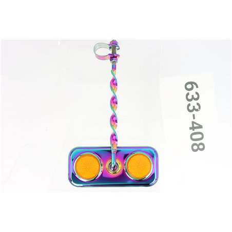 Mirror Rectangle Flat Twisted Neo Chrome/Amber Reflectors