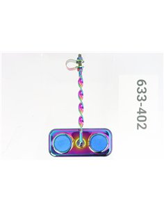 Mirror Rectangle Flat Twisted Neo Chrome/Blue Reflectors