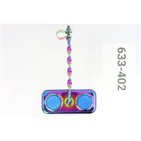 Mirror Rectangle Flat Twisted Neo Chrome/Blue Reflectors