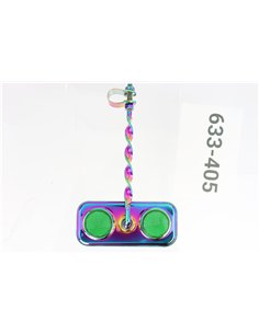 Mirror Rectangle Flat Twisted Neo Chrome/Green Reflectors