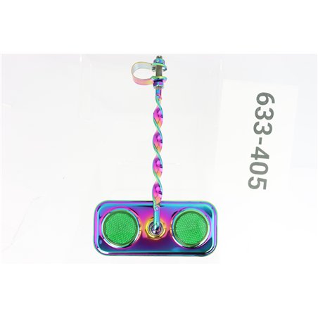 Mirror Rectangle Flat Twisted Neo Chrome/Green Reflectors
