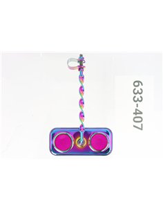 Mirror Rectangle Flat Twisted Neo Chrome/Purple Reflectors