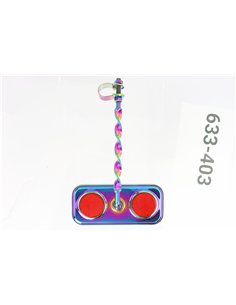 Mirror Rectangle Flat Twisted Neo Chrome/Red Reflectors