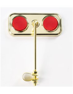 Mirror Rectangle Gold/Red Reflectors