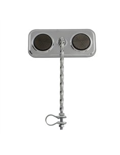 Mirror Rectangle Square Twisted Chrome/Black Reflectors