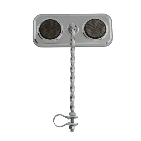 Mirror Rectangle Square Twisted Chrome/Black Reflectors