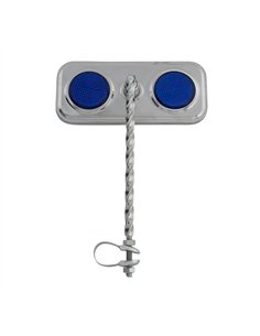 Mirror Rectangle Square Twisted Chrome/Blue Reflectors
