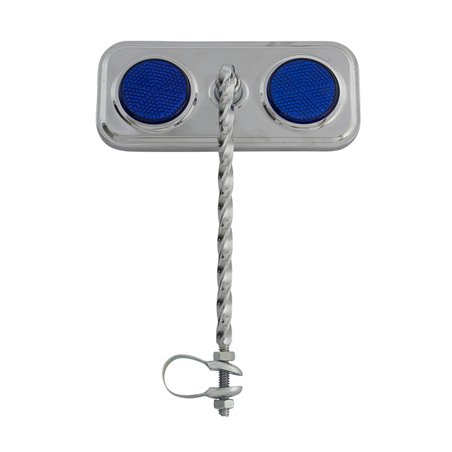 Mirror Rectangle Square Twisted Chrome/Blue Reflectors