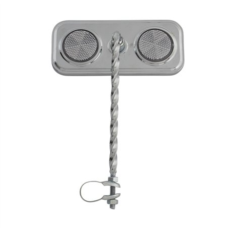 Mirror Rectangle Square Twisted Chrome/Clear Reflectors