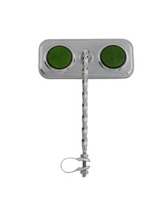 Mirror Rectangle Square Twisted Chrome/Green Reflectors