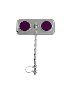 Mirror Rectangle Square Twisted Chrome/Purple Reflectors