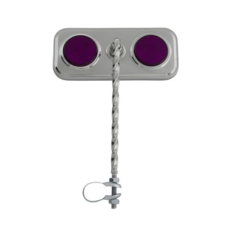 Mirror Rectangle Square Twisted Chrome/Purple Reflectors