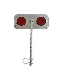 Mirror Rectangle Square Twisted Chrome/Red Reflectors