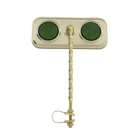 Mirror Rectangle Square Twisted Gold/Green Reflectors