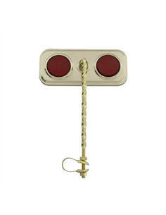 Mirror Rectangle Square Twisted Gold/Red Reflectors