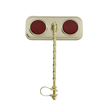 Mirror Rectangle Square Twisted Gold/Red Reflectors