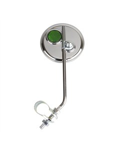 Mirror Round Chrome/Green Reflector