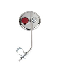 Mirror Round Chrome/Red Reflector