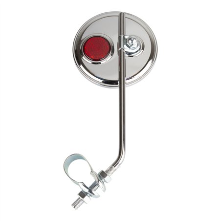 Mirror Round Chrome/Red Reflector