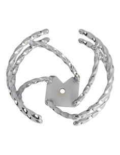 Steering Wheel Open Swirl Double Square Twisted 8" Chrome