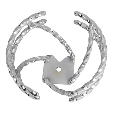 Steering Wheel Open Swirl Double Square Twisted 8" Chrome