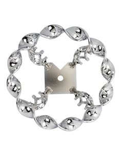 Steering Wheel Flat Twisted w/Cage Chrome