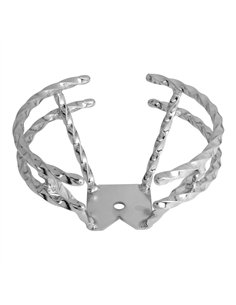 Steering Wheel Open Double Square Twisted 8" Chrome