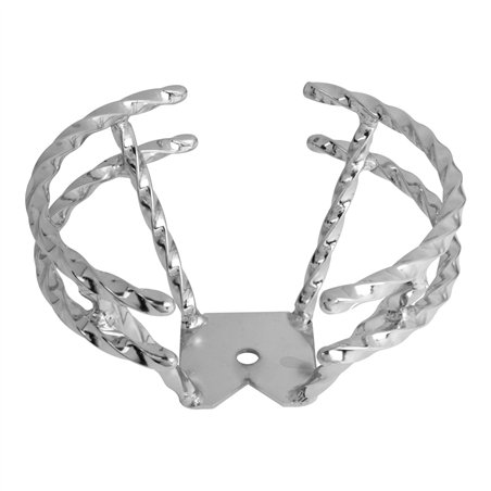 Steering Wheel Open Double Square Twisted 8" Chrome