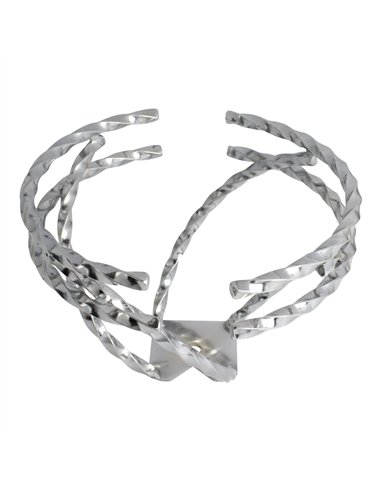 Steering Wheel Open Swirl Double Square Twisted Chrome