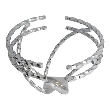 Steering Wheel Open Swirl Double Square Twisted Chrome
