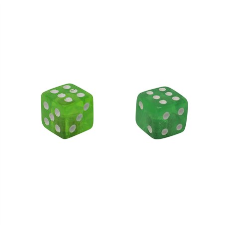 Valve Caps Dice Clear Green